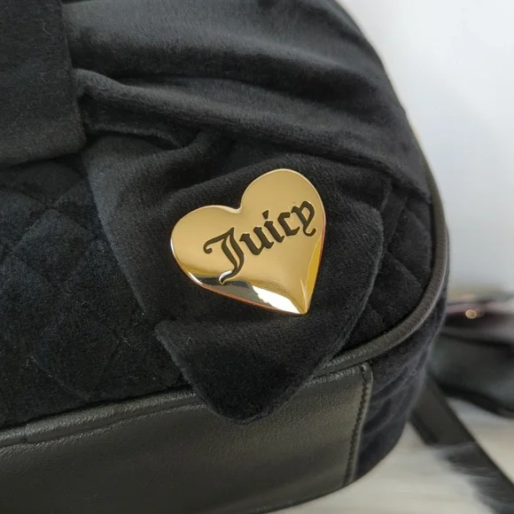 Juicy Couture Black Velvet Bow Crossbody Bag - Picture 4 of 13